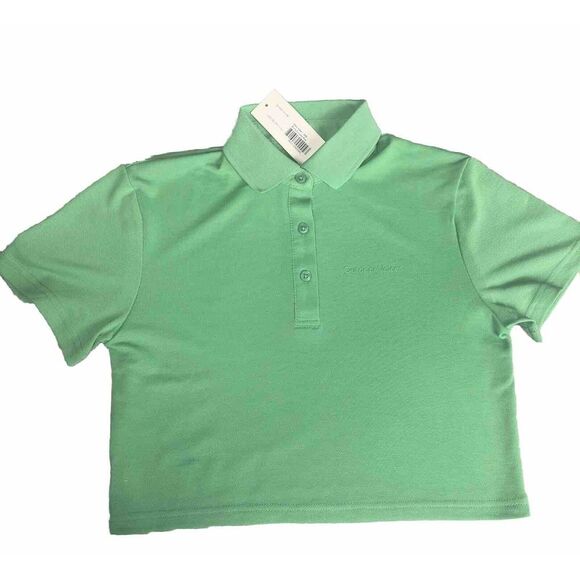 Outdoor Voices Women Kelly Green Cropped Polo Chest Logo‎ Pique Size XXS NWT - Picture 9 of 9